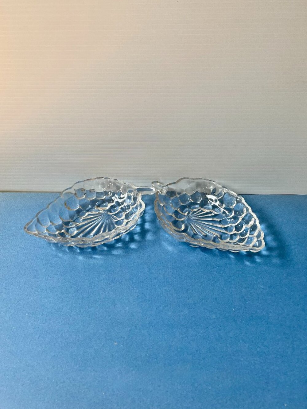2 little glass grape shape bowls